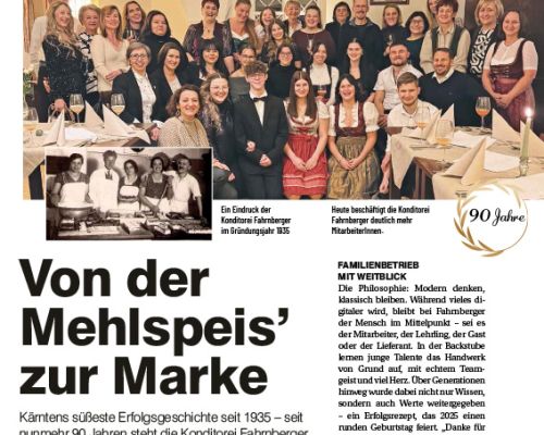 90 Jahre Jubiläum Konditorei Fahrnberger